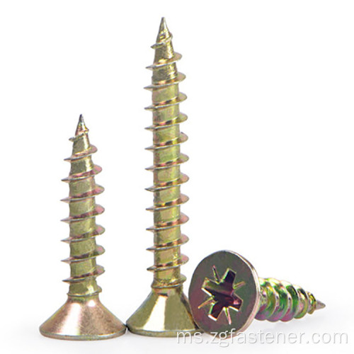 Warna Zink Cross Recessed Countersunk Head Tapping Screws